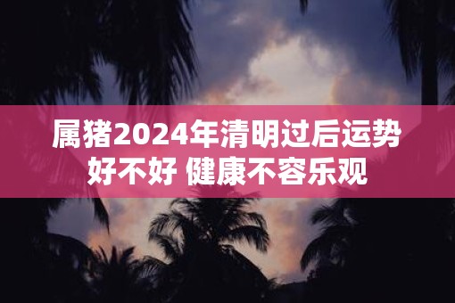 属猪2025年清明过后运势好不好 健康不容乐观