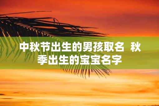 中秋节出生的男孩取名  秋季出生的宝宝名字