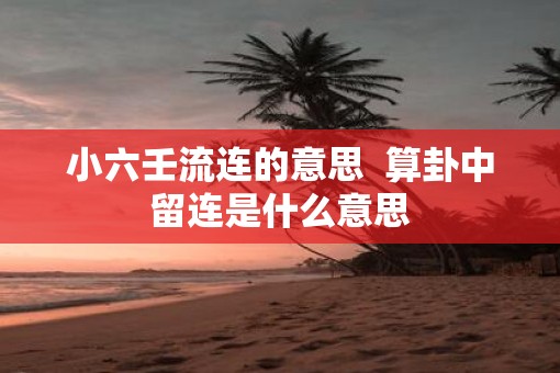 小六壬流连的意思  算卦中留连是什么意思