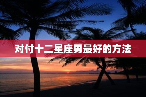对付十二星座男最好的方法