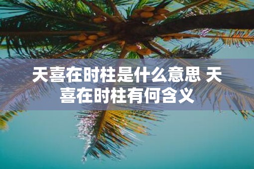 天喜在时柱是什么意思 天喜在时柱有何含义