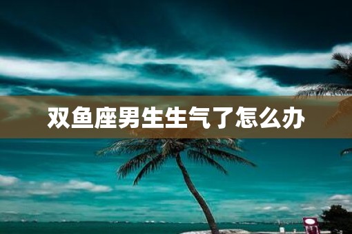 双鱼座男生生气了怎么办