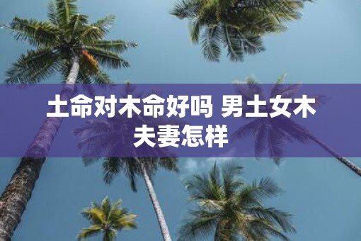 土命对木命好吗 男土女木夫妻怎样
