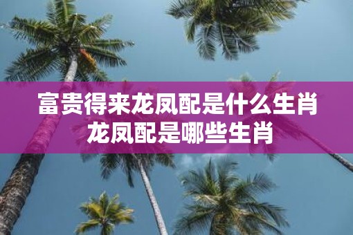富贵得来龙凤配是什么生肖 龙凤配是哪些生肖 富贵得来龙凤配是什么生肖 龙凤配是哪些生肖