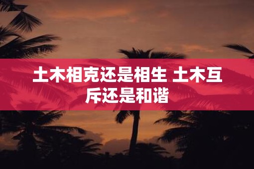 土木相克还是相生 土木互斥还是和谐