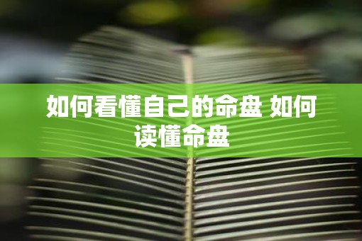 如何看懂自己的命盘 如何读懂命盘