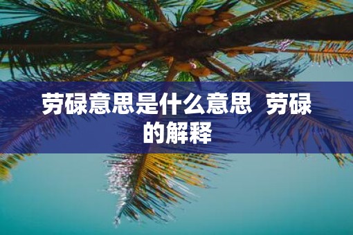 劳碌意思是什么意思  劳碌的解释