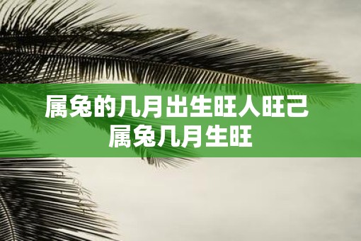 属兔的几月出生旺人旺己 属兔几月生旺
