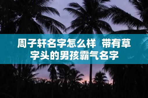 周子轩名字怎么样 带有草字头的男孩霸气名字 周子轩名字怎么样 带有草字头的男孩霸气名字