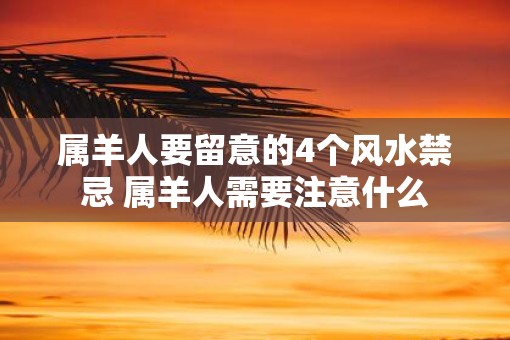属羊人要留意的4个风水禁忌 属羊人需要注意什么