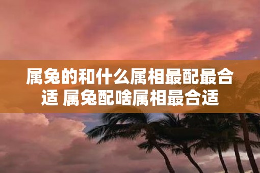 属兔的和什么属相最配最合适 属兔配啥属相最合适