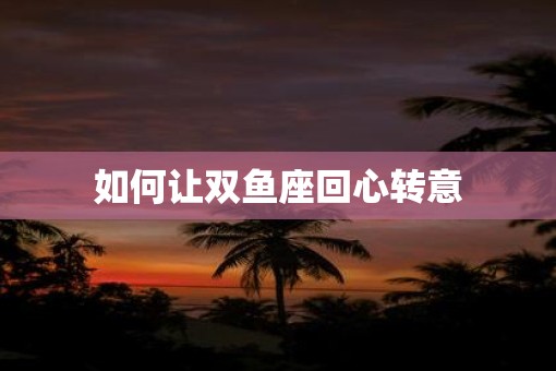 如何让双鱼座回心转意
