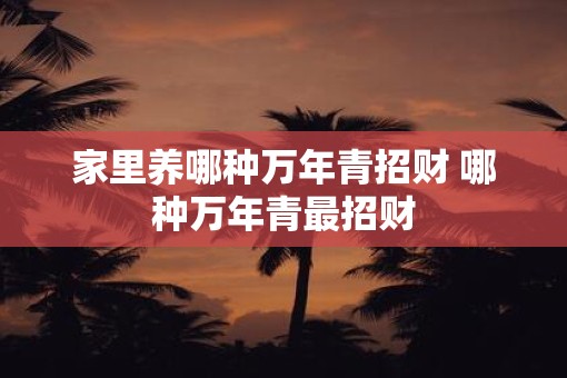 家里养哪种万年青招财 哪种万年青最招财