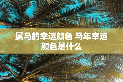 属马的幸运颜色 马年幸运颜色是什么