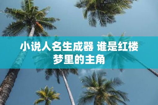 小说人名生成器 谁是红楼梦里的主角