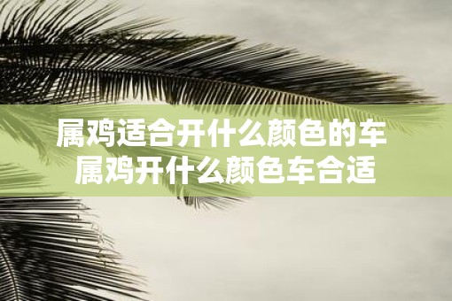 属鸡适合开什么颜色的车 属鸡开什么颜色车合适