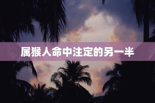 属猴人命中注定的另一半