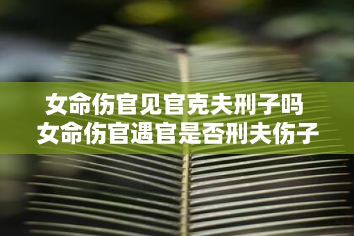 女命伤官见官克夫刑子吗 女命伤官遇官是否刑夫伤子
