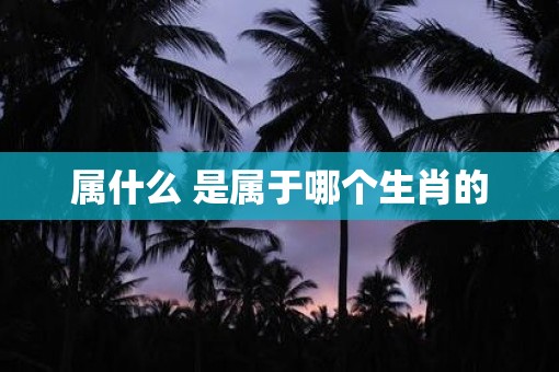 属什么 是属于哪个生肖的