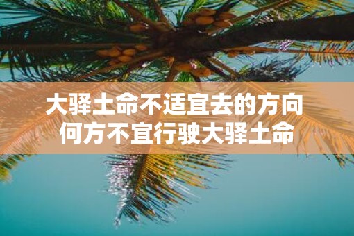 大驿土命不适宜去的方向 何方不宜行驶大驿土命