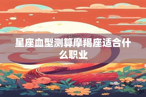 星座血型测算摩羯座适合什么职业
