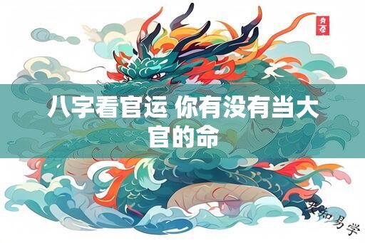 八字看官运 你有没有当大官的命