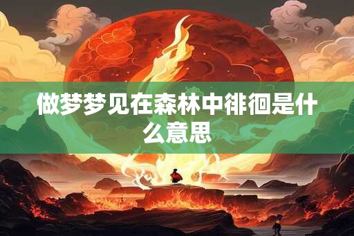 做梦梦见在森林中徘徊是什么意思