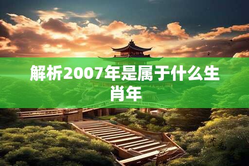 解析2007年是属于什么生肖年