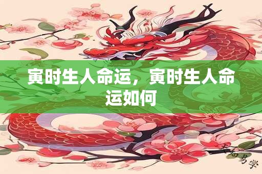 寅时生人命运，寅时生人命运如何