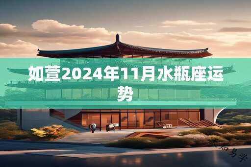 如萱2024年11月水瓶座运势