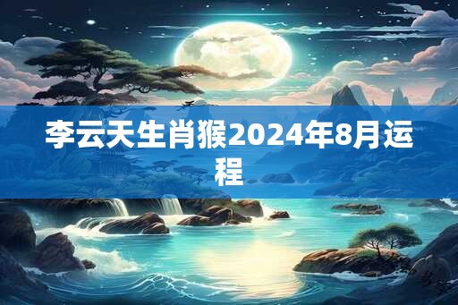 李云天生肖猴2024年8月运程