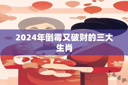 2024年倒霉又破财的三大生肖