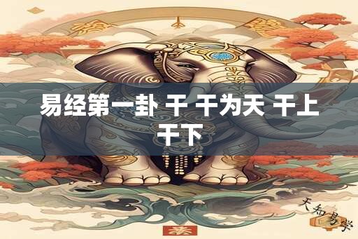 易经第一卦 干 干为天 干上干下