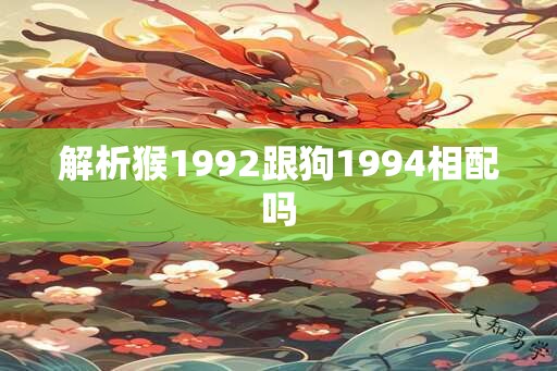 解析猴1992跟狗1994相配吗