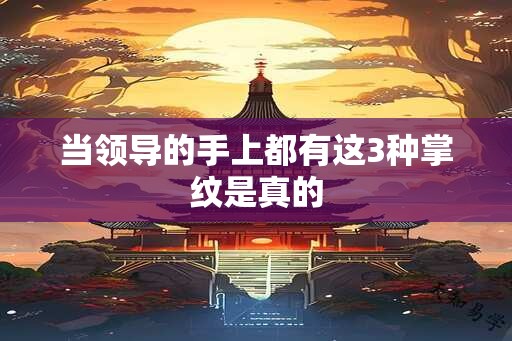 当领导的手上都有这3种掌纹是真的
