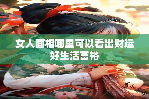 女人面相哪里可以看出财运好生活富裕