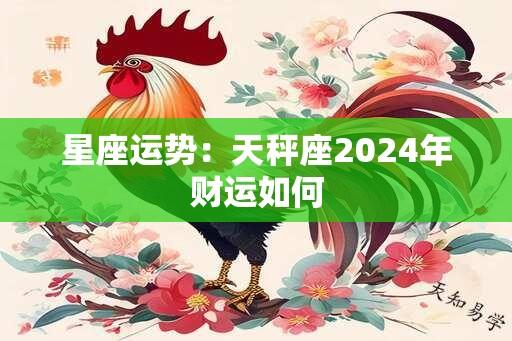 星座运势：天秤座2024年财运如何