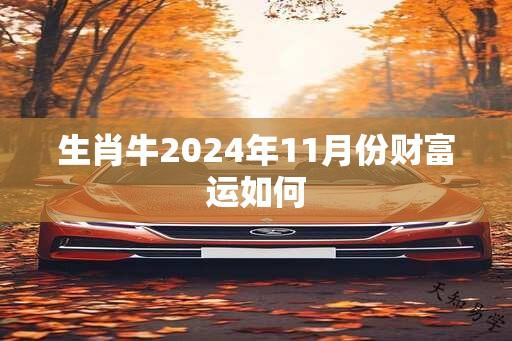 生肖牛2024年11月份财富运如何