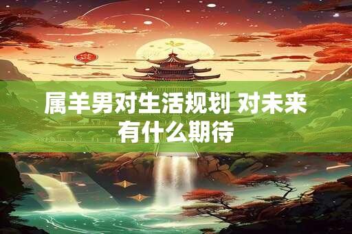 属羊男对生活规划 对未来有什么期待