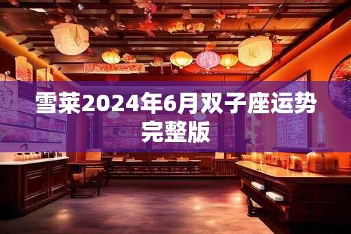 雪莱2024年6月双子座运势完整版