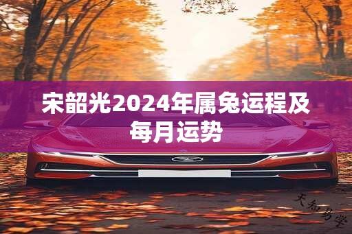 宋韶光2024年属兔运程及每月运势