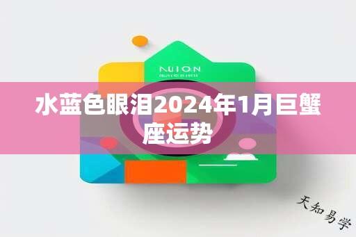 水蓝色眼泪2024年1月巨蟹座运势