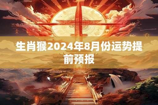 生肖猴2024年8月份运势提前预报