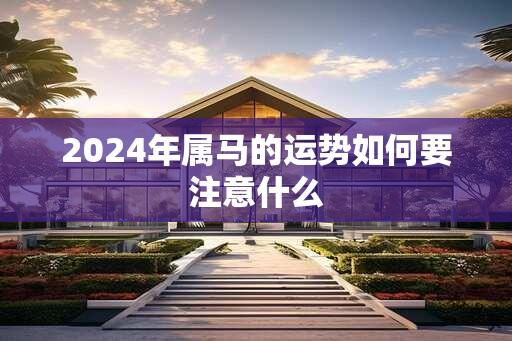 2024年属马的运势如何要注意什么