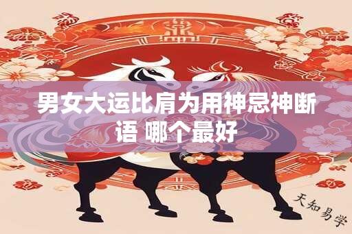 男女大运比肩为用神忌神断语 哪个最好