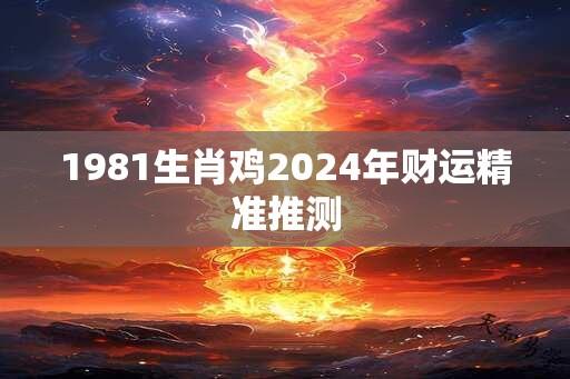 1981生肖鸡2024年财运精准推测