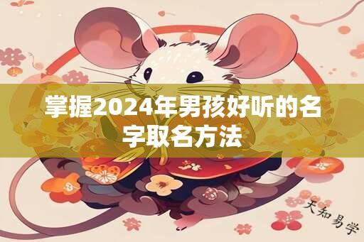 掌握2024年男孩好听的名字取名方法