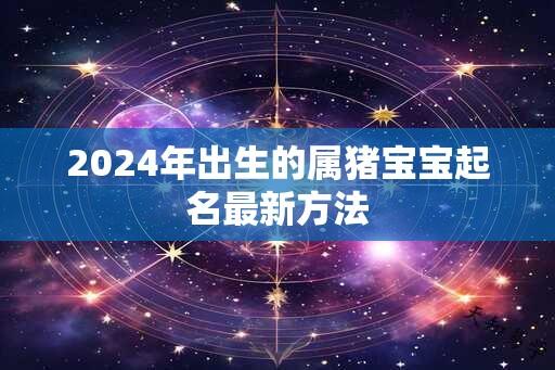 2024年出生的属猪宝宝起名最新方法