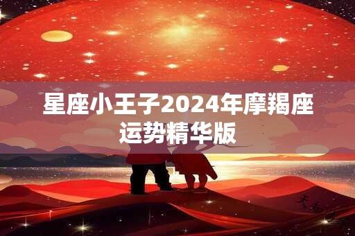 星座小王子2024年摩羯座运势精华版