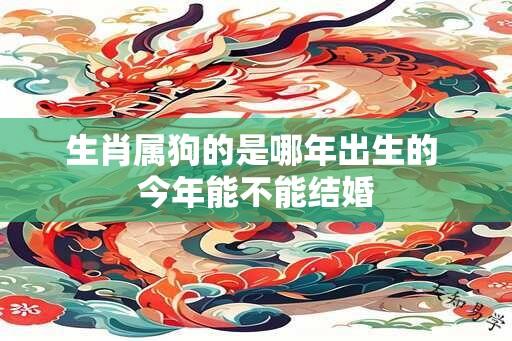 生肖属狗的是哪年出生的 今年能不能结婚